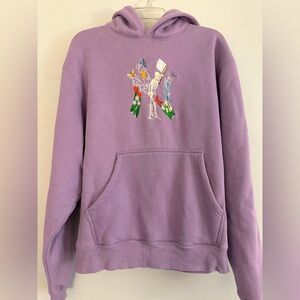 Skeleton with butterfly net flowers Sun Out! Heavyweight hoodie L